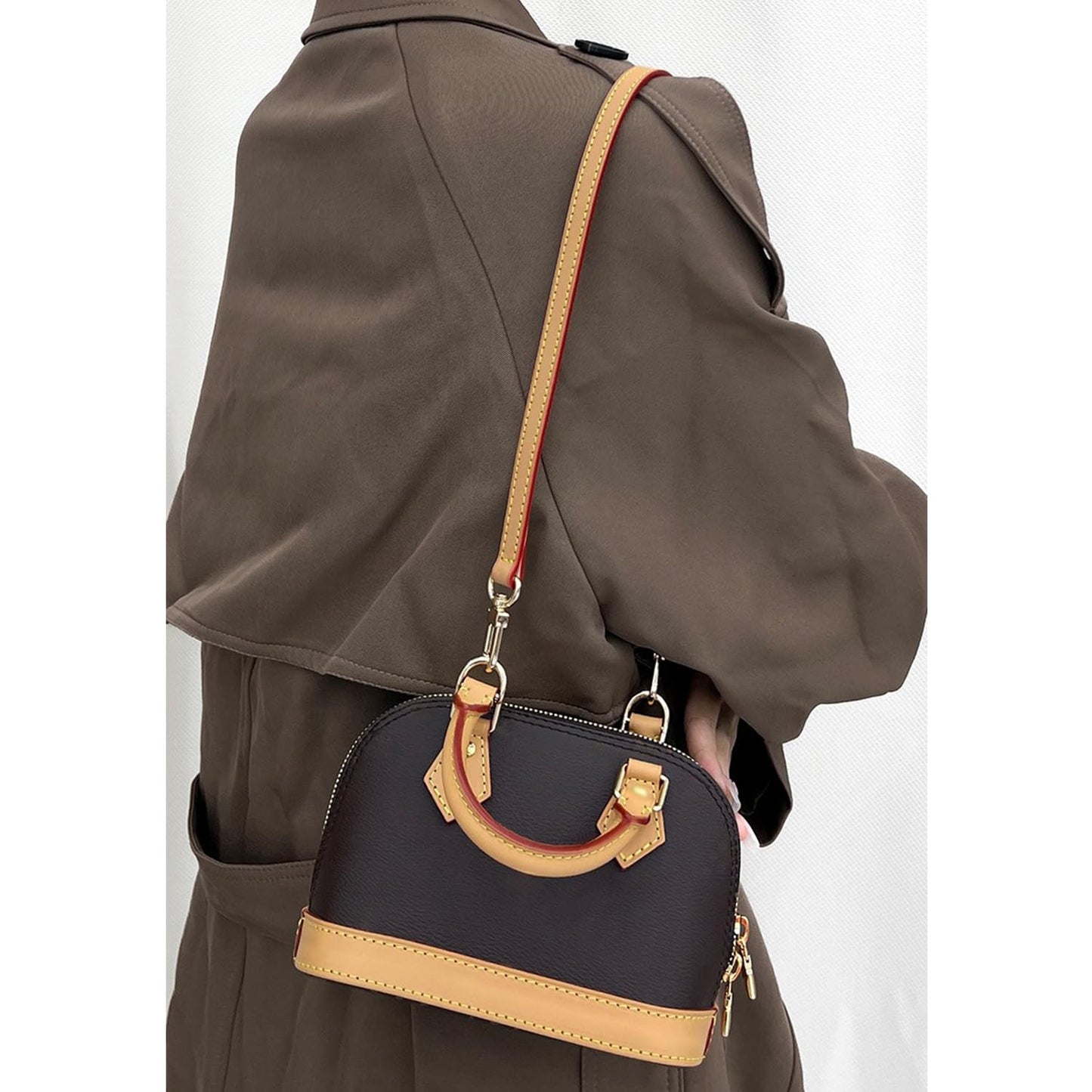 BEUDW Vachetta Leather Crossbody Strap for SPEEDY L V Handbag Replacement Shoulder Strap