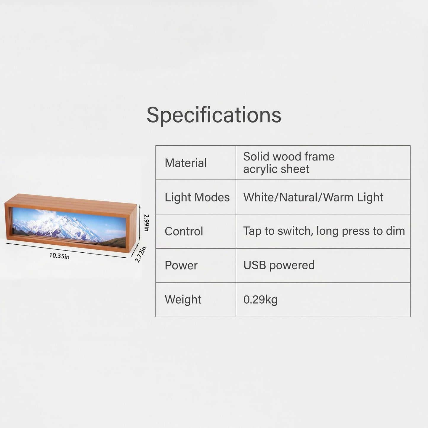 Homsewit Snowy Mount Denali Led Light Box 3 Layers of Acrylic Light Box - Handmade Table Lamp for Room Decor - National Park Travel Signs Travel Gift