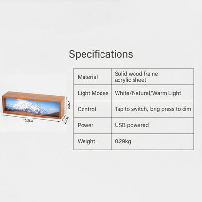 Homsewit Snowy Mount Denali Led Light Box 3 Layers of Acrylic Light Box - Handmade Table Lamp for Room Decor - National Park Travel Signs Travel Gift
