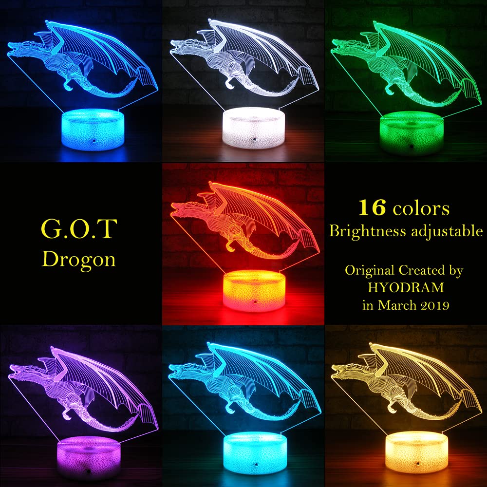 HYODREAM Dragon LED Lighting Kids Night Light,16 Colors with Remote Control Dragon Toy for Kids as a Birthday Gifts Christmas Gift for Boys and Girls