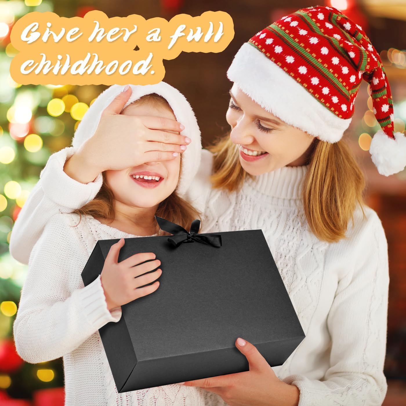 WLUSEAXI 15Pack Gift Boxes with Lids, 10.6x7.8x3.1 Inches Bridesmaid Proposal Boxes with Ribbon, Black Gift Boxes for Presents,Kraft Paper Boxes for Wedding Christmas Birthday Baby Shower Party