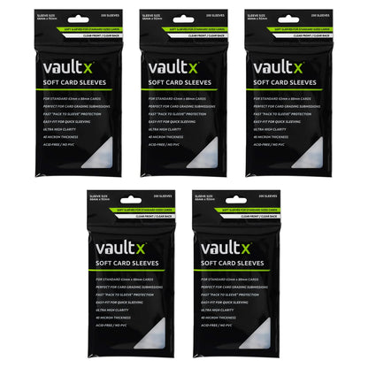 Vault X Soft Penny Sleeves (1000 Pack) for Standard Trading Cards TCG, Clear