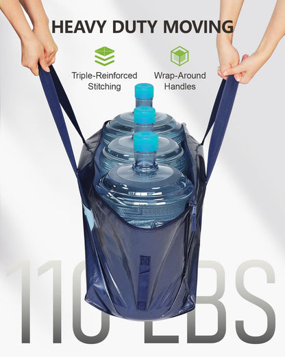 DAYSEON Heavy Duty Moving Bags Extra Large, Premium Storage Bags with Durable Zippers, Reinforced Handles, Moving Supplies for Clothes, Bedding, College Dorm Essentials, 8 Pack Blue