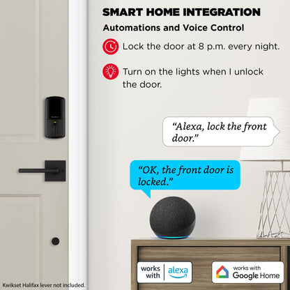 Kwikset Halo Wi-Fi Smart Lock, Keyless Entry Door Deadbolt, Geofence Auto-Unlock, Grade AAA Certified, No Hub Easy Install, Satin Nickel Lifetime Finish Warranty, Backlit Keypad