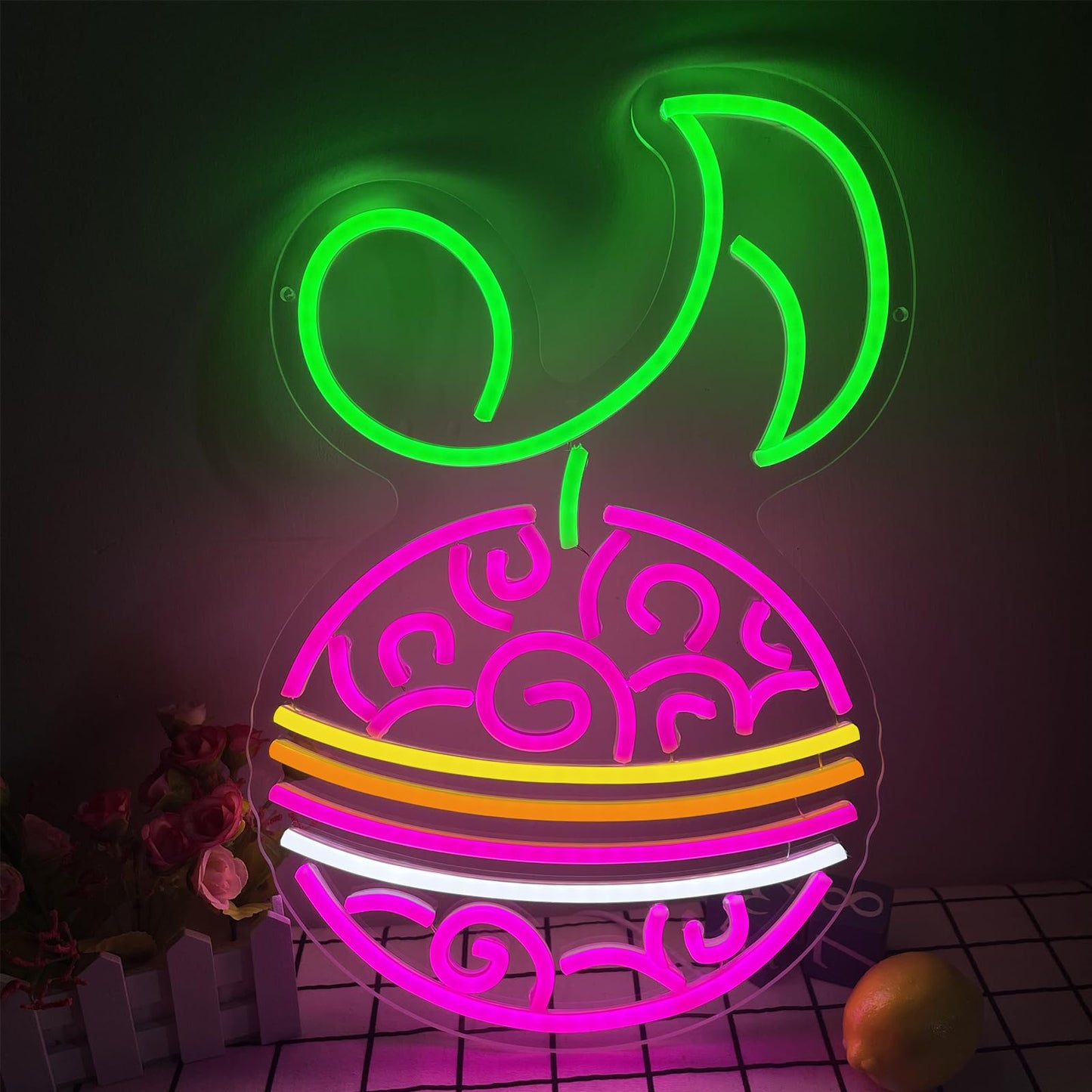 GTOTd Cyber Fruit-Orange Wall Art Decor Lamp Led Neon Sign.Music Christmas Gifts Bedroom Gifts Merch Party Supplies for Acrylic USB Powered Home Night Light Living Kids Room Shop Bar