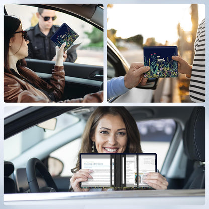 Pisypox Car Registration and Insurance Card Holder，Vehicle Glove Box Car Organizer，Accessories Case for Storing Driving Licences, Cards, Documents