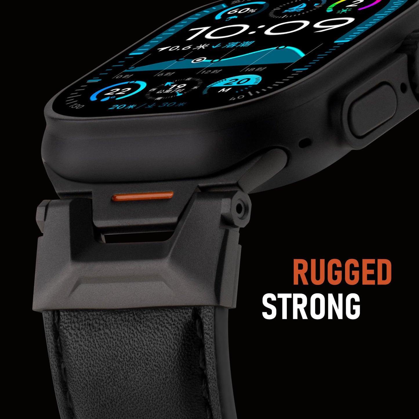 RIXENY 26mm Wide Leather Band for Apple Watch Ultra 49mm-42mm, Full-Grain Dutch Calfskin Leather Strap with Screw-Secured Connector for iWatch Ultra, for Leather Connoisseurs & Quality Buyers