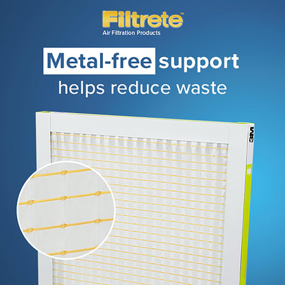 Filtrete 16.5x21.5x1 AC Furnace Air Filter, MERV 8, MPR 700, Tough on Pollen, Easy on Airflow, 3-Month Pleated 1-Inch Electrostatic Air Cleaning Filter, 4-Pack (Actual Size 16.19 x 21.19 x 0.81 in)