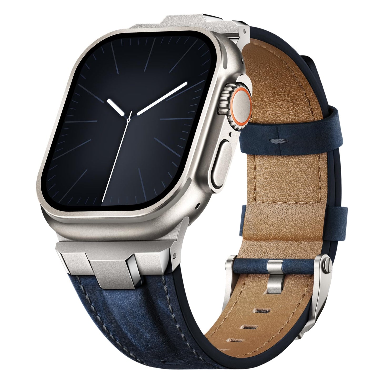 Suitisbest Leather Bands Compatible for Apple Watch Ultra Band 49mm 46mm 45mm 44mm 42mm, Genuine Leather Replacement Strap for iWatch Series 11 10 9 8 7 6 5 4 3 2 1, SE 3 2 1, Ultra 3 2 1
