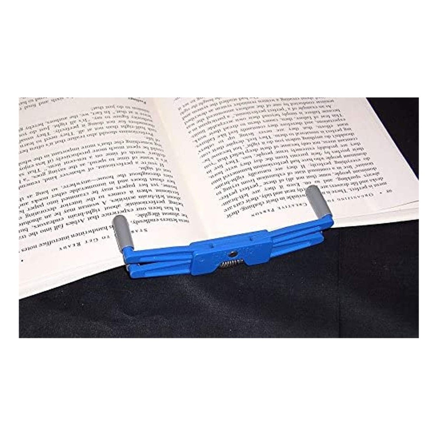FlipKlip Portable Book Page Holder for Hands Free Reading in Bed, on the Go - Works on Hardcovers, Paperbacks, Magazines, Piano and Recipe Books