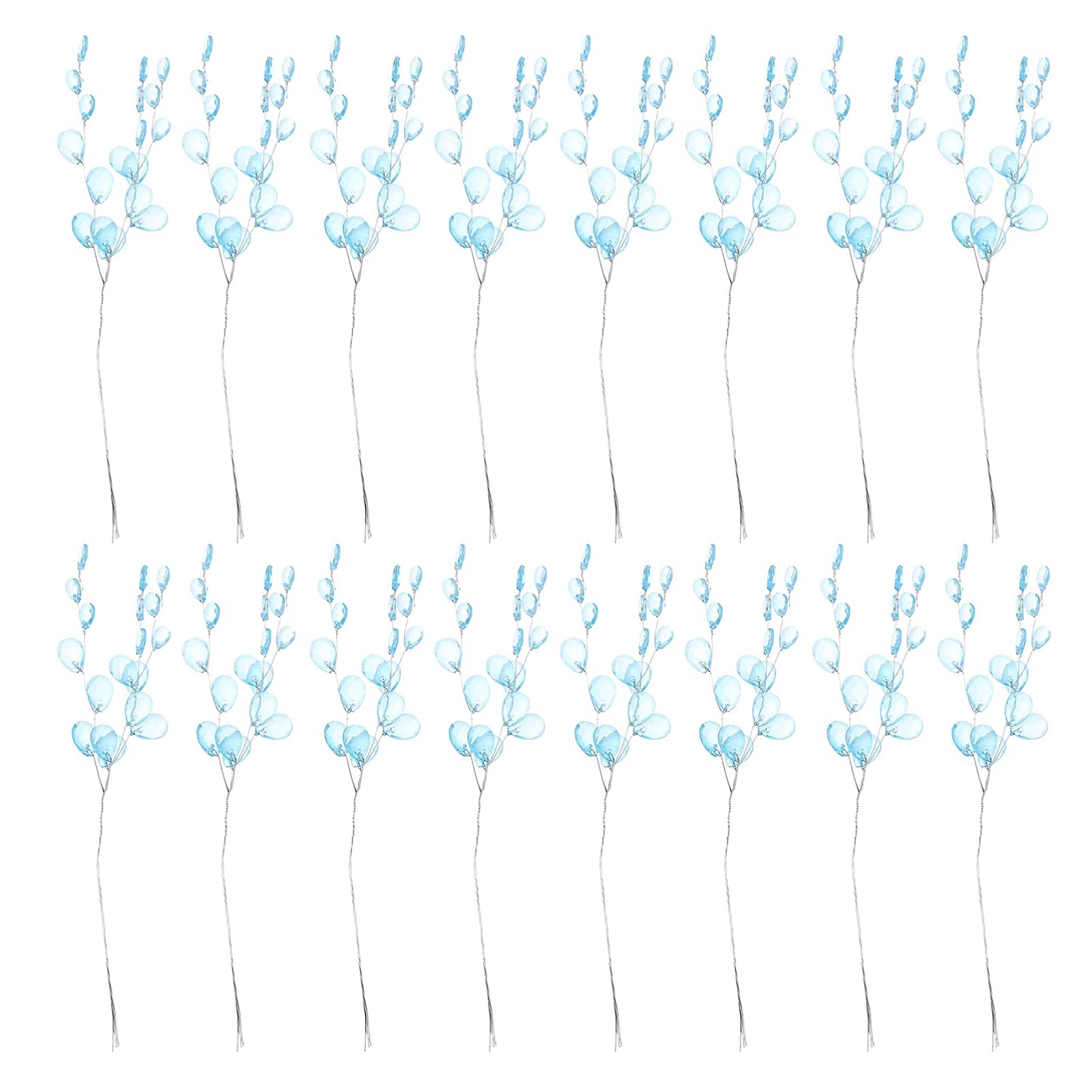 VOSAREA Stems 50 Stems Artificial Bouquets Acrylic Bead Drops Branches Bead Sprays for Wedding DIY Crafts (16cm, Blue) Floral Picks with Wire