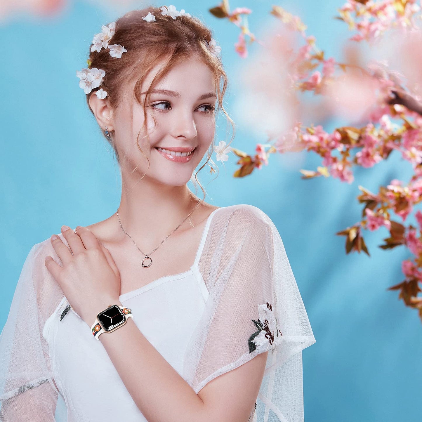 Designer Band with Charms Decor Compatible with Apple Watch Band 38mm 40mm 41mm 42mm 44mm 45mm 46mm 49mm Women Men, Stylish Silicone Sport Wristbands for iWatch Series 11 10 9 8 7 6 5 4 3 2 1 SE/3 Ultra 2/3