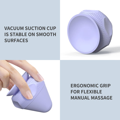 FITMIND Mountable Self-Massage Ball Handfree with Suction Cup,Deep Tissue Back Sore Muscle Knot Massager,Myofascial Release,Manual Massage Balls, Foot Plantar Fasciitis, Back Stress Relief - Purple