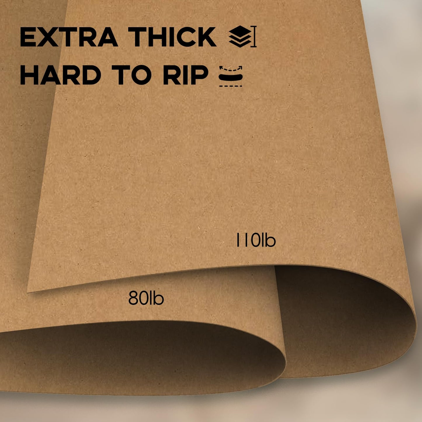 110lb Brown Cardstock Paper Thick Cardstock, Goefun 50 Sheets Kraft Cardstock 8.5 x 11 for Invitations, Menus, Poster, DIY Card(300 GSM)
