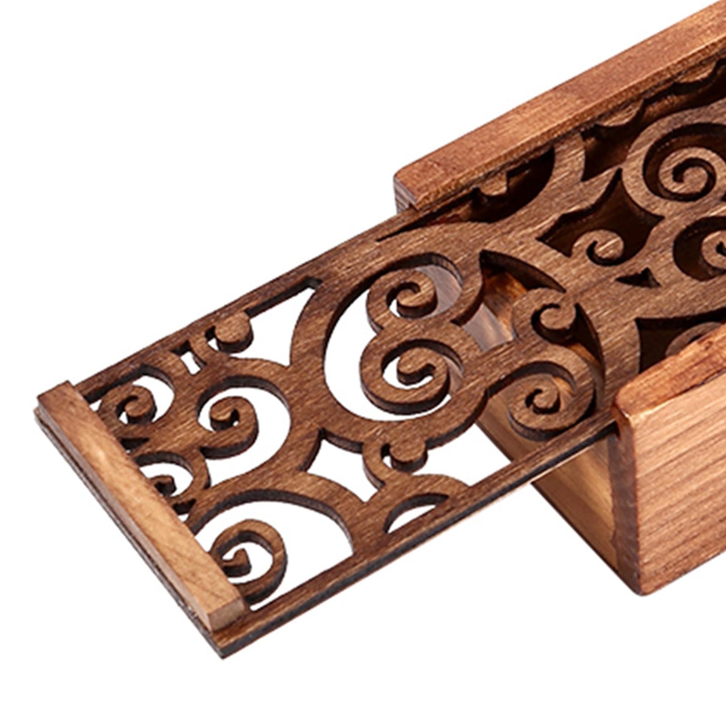 GBSCLOVER Wooden Pen Box, Retro Wood Pen Storage Case with Removable Cover, Multifunctional Pen Storage Wooden Box 7.7x2.2x1.6in for Store Jewelry Cosmetic