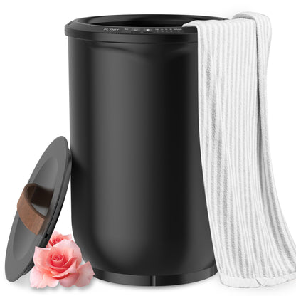 Large Towel Warmer for Bathroom - Heated Towel Warmers Bucket, Wood Handle, Auto Shut Off, Fits Up to Two 40"X70" Oversized Towels, Bathrobes, Blankets, Best Ideal for Mother's Gifts