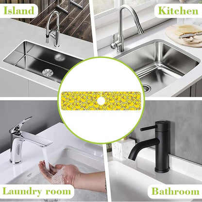 Sink Splash Guard Faucet Mat Rubber Ducky Absorbent Fast Drying Mat Sink