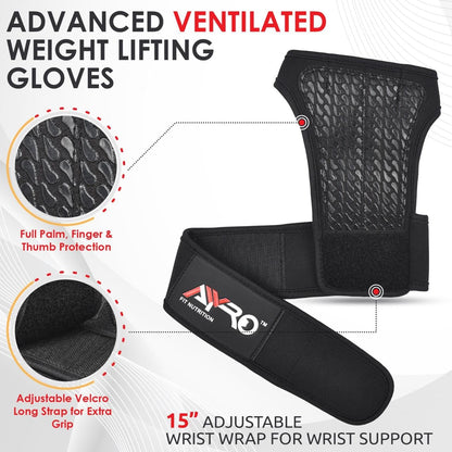 AYRO Workout Gloves for Men & Women – Gym Gloves for Men, Weight Lifting Gloves, with Wrist Support, Breathable Palm Padding, Non-Slip Grip – Ideal for Gym, Fitness, Cross Training, Cycling Gloves