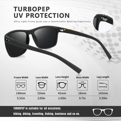 Square Polarized Sunglasses for Men and Women Lightweight Frame Sun Glasses with UV Protection