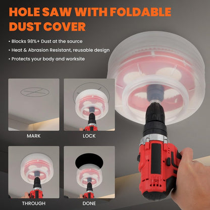 REKCKRUL (105mm | 4-1/8 Inch) HSS M42 with 8% Cobalt Bi-Metal Hole Saw – for Wood, Metal, Plastic, Drywall, PVC, Gypsum Board, Rubber – Includes Dust Bowl Catcher, Arbor, 2 Pilot Drill Bits & Hex Key