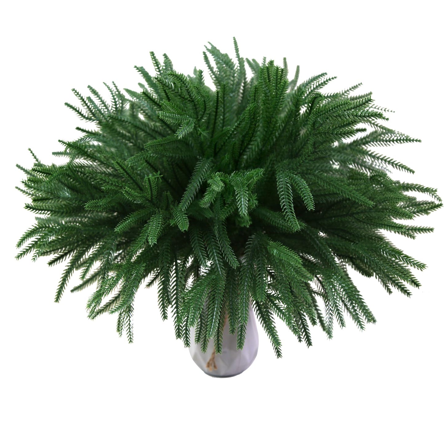18" Real Touch Norfolk Pine Stems for Christmas Decoration, Artificial Pine Branches Greenery Stems for Vase, Christmas Picks for Xmas Tree,Wreath,Table,Planter,DIY Home Decor (12 Pcs Pine Branches)