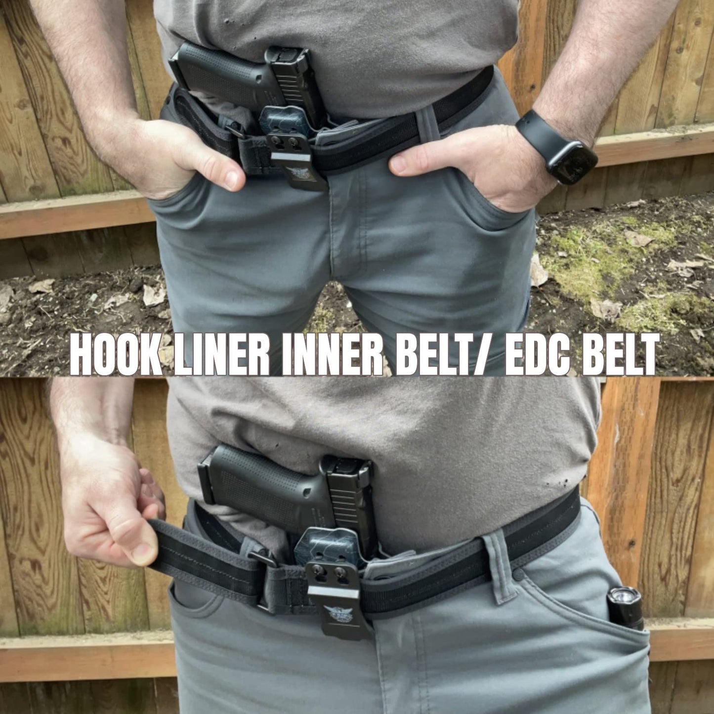 VISMIX Inner/EDC Belt 1.5" Hook Liner Inner Belt Fit Inside Duty Belt Concealed Carry for 1.75"-2" Loop Outer Belt