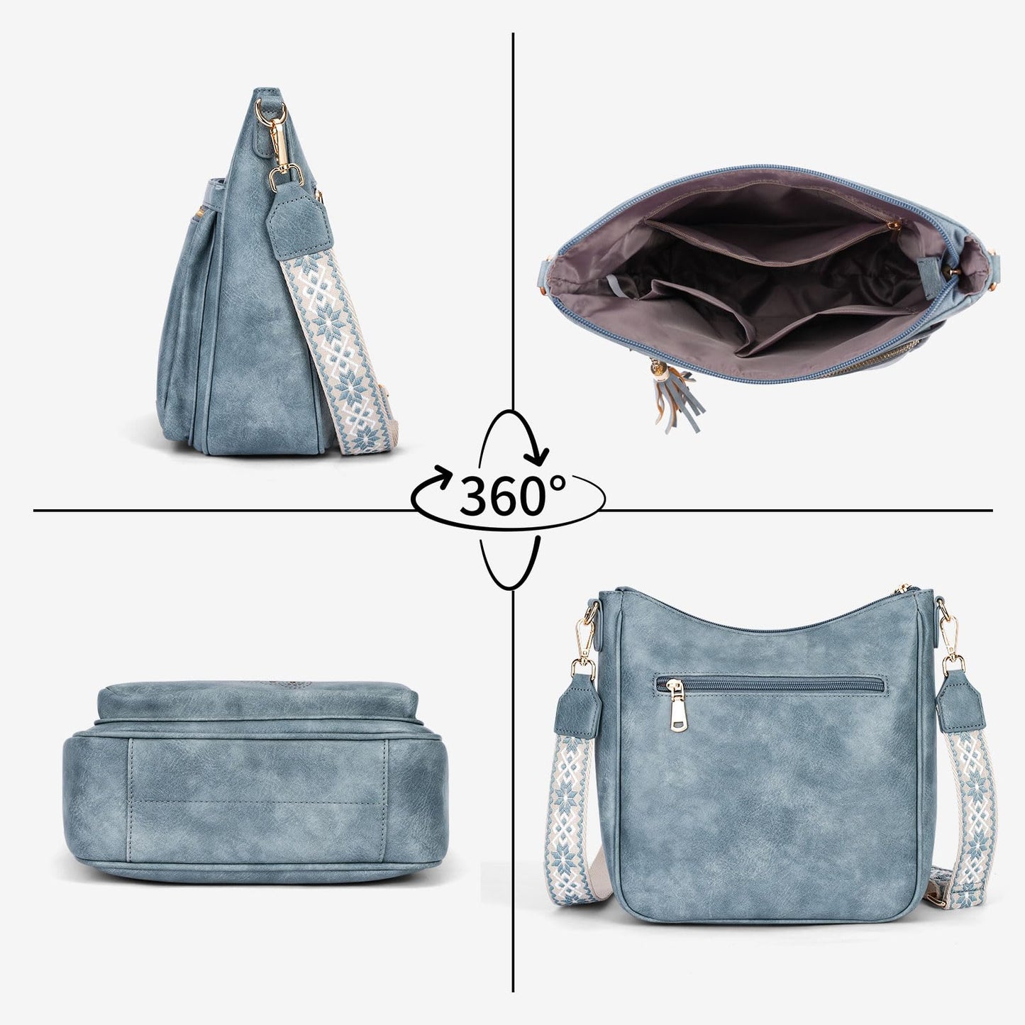 KITEVIUN Medium Crossbody Bags for Women Trendy, Women's Butterfly Shoulder Handbags with Tassel
