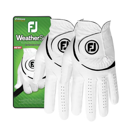FootJoy Men's WeatherSof 2-Pack Golf Glove, White, XX-Large, Worn on Left Hand