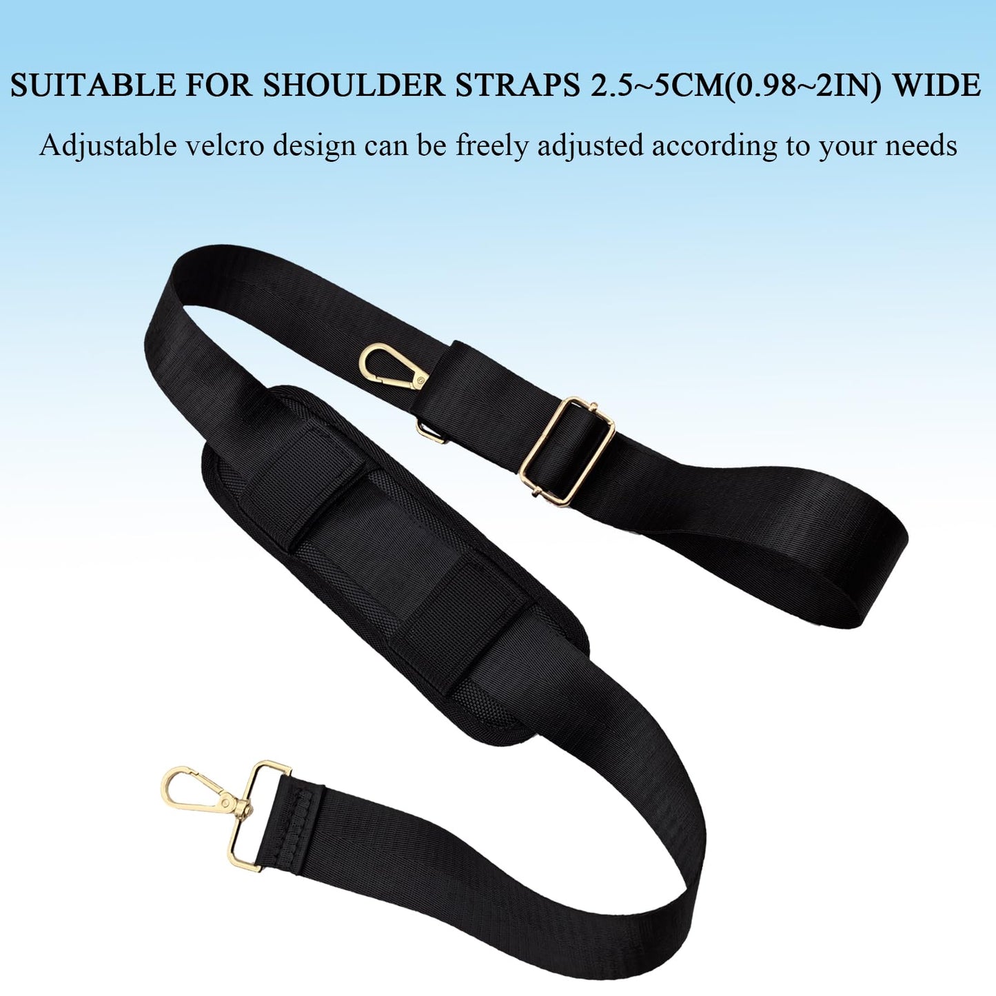 SOGOYFLA Soft Shoulder Strap Pad, Breathable & Removable Backpack Strap Pads for Bag Strap（2PCS-Black）