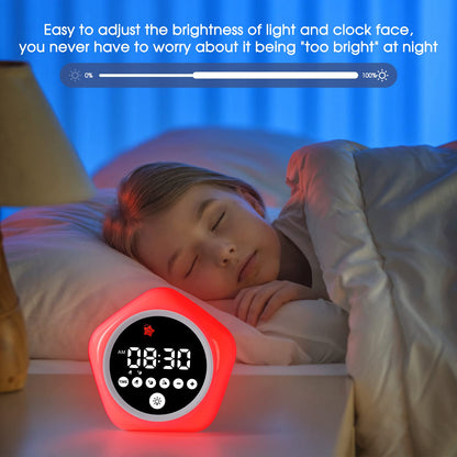 ANNNGUL Kids Alarm Clock, Ok to Wake Clock with Green Light Red Light, Toddler Sleep Training Clock for Children