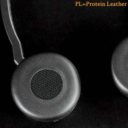 SOULWIT Earpads Replacement for Jabra Evolve 75(75UC 75MS 75SE) Stereo Wireless Bluetooth Headset, Ear Pads Cushions with Soft Protein Leather, High-Density Noise Isolation Foam - Black