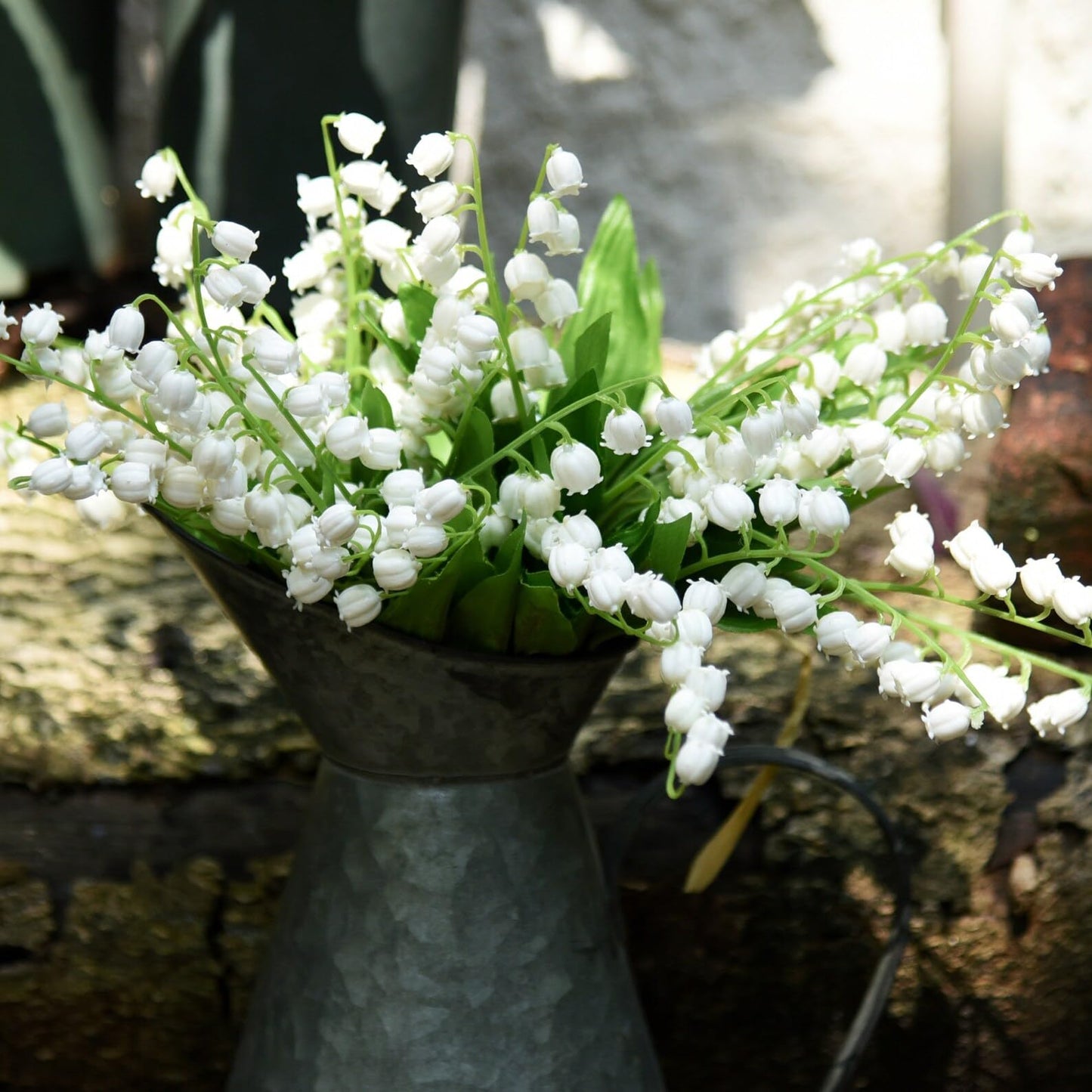 24PCS Artificial Lily of the Valley Flowers Plastic Flower for Outdoor Bridal Wedding Bouquet Home Garden Party Wedding Decoration