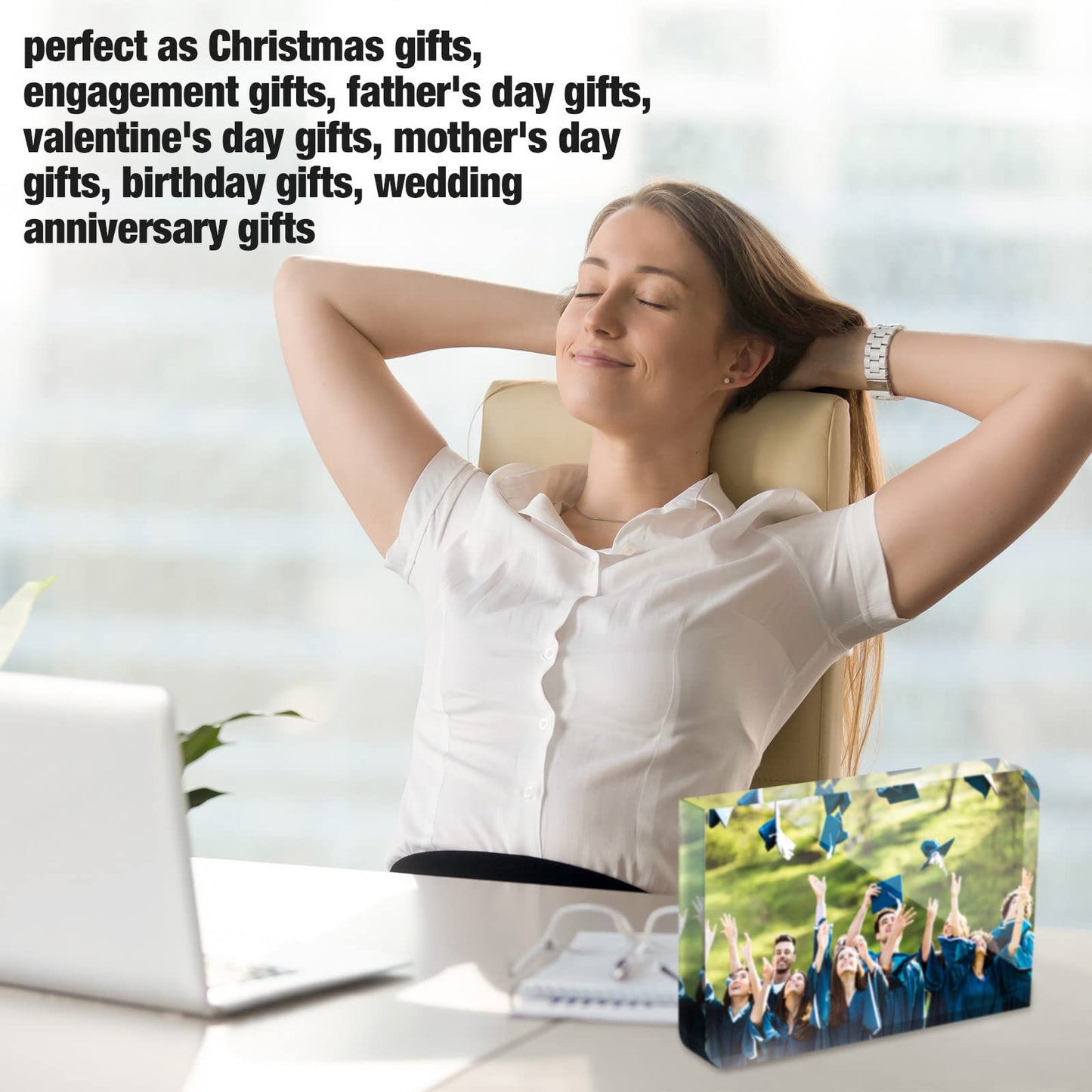 Didaey 2 Pcs Sublimation Blanks Crystal Picture Frame Crystal Tabletop Decor Decorative Plaques Custom DIY Photo Frame for Christmas Wedding Memorial DIY Gift(Rectangle)