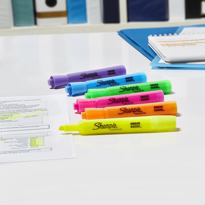 Sharpie Tank Style Highlighters, Chisel Tip, Fluorescent Yellow, 36 Count