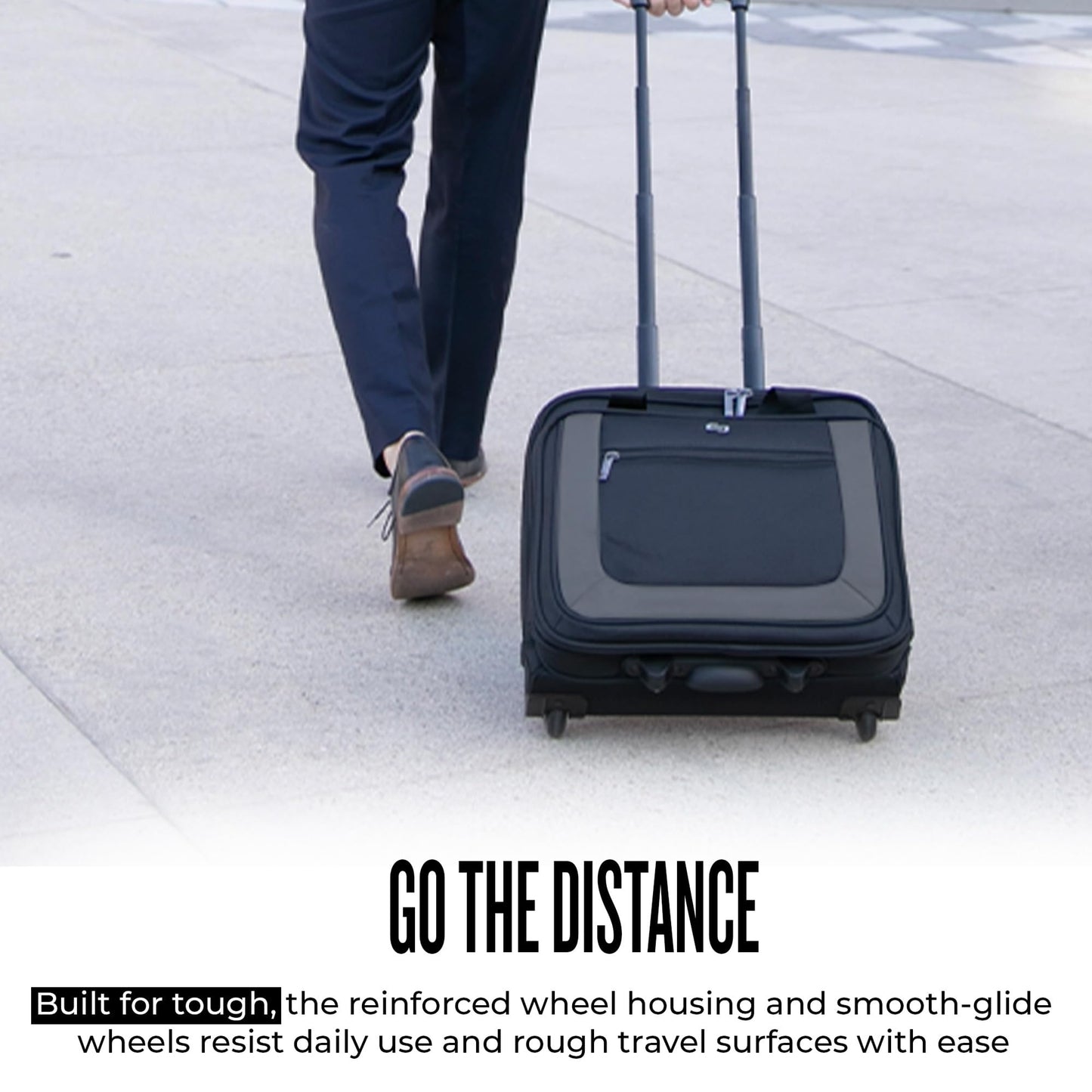 Solo New York Rolling Case with Wheels - Roller Laptop Bag, Wheeled Briefcase for Women & Men, Carry On Size for Travel, Fits 17.3" Computer - Bryant, Black & Grey