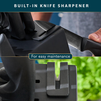 Home Hero Kitchen Knife Set with Sharpener - High Carbon Stainless Steel Knife Block Set with Ergonomic Handles (20 Pcs - Acrylic Black)