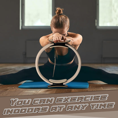 Syhood Pilates Ring 11. 81 Inch Pilates Circle Yoga Ring Magic Lightweight Flexible Workout Equipment for Fitness Physical Therapy Resistance Exercise Arms Legs(Beige,6 Pcs)