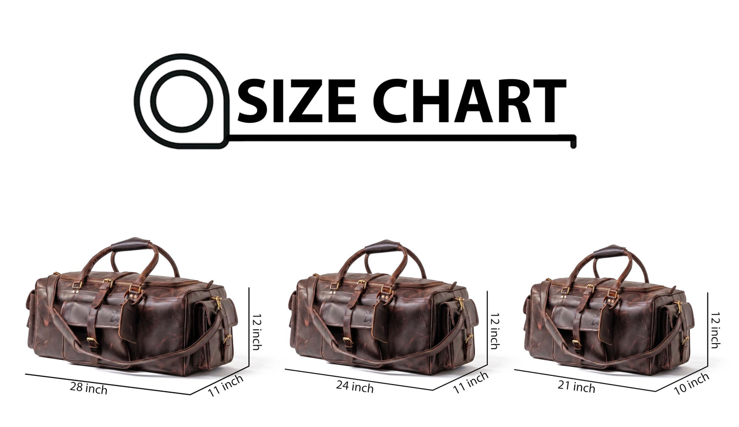 Leather Duffle Bags for Men - 28 Inch Full Grain Leather travel bag, leather overnight bag, Mens Leather Bag, Carry On Leather Weekender Bag, Airplane Leather Luggage Duffel Gym Bag