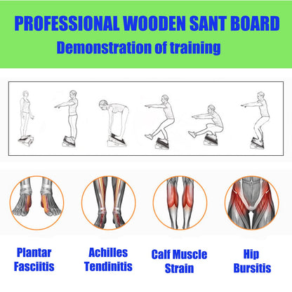 Slant Board for Calf Stretching Wooden Calf Stretcher Incline Board Adjustable Calf Stretch Board for Squats Knees Ankle