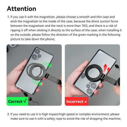 TELESIN Magnetic Neck Mount for Phones, Neck Cell Phone Holder POV/Vlog Selfie Mount Hand Free Phone Neck Holder Chest Stand Strap Video Recording for iPhone 17 16 15 14 13 12 Seires Android Phones