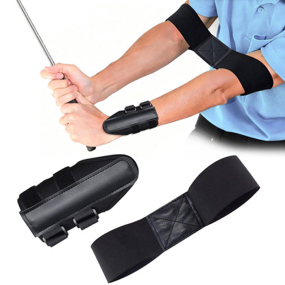 RILL Golf Training Aid, Include Golf Wrist Training Aid and Arm Band, Golf Swing Training Aid to Correct Wrist Angle and Develop Muscle Memory, Posture Correcting Tool for Beginners and Pros