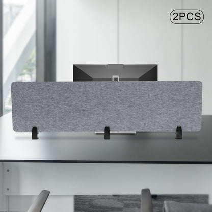 ReFocus Raw Clamp-On Acoustic Desk Divider Mounted Privacy Panel Set – Reduce Noise & Visual Distractions for Office, Study (Castle Gray, 2× Panels (60"×16"))