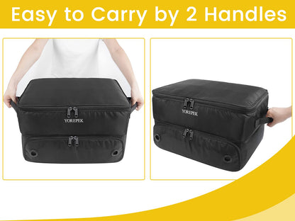 YOREPEK Large 2 Layer Golf Trunk Organizer for 2 Size 14 Pair Shoes, Water Resistant Car Trunk Locker with Separate Ventilated Compartment, Golfing Gear Storage for Men, Unique Golf Gifts, BLACK