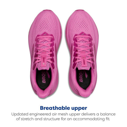 Brooks Women’s Ghost 17 Neutral Running Shoe - Pink/Fuchsia/Gold - 8 Medium