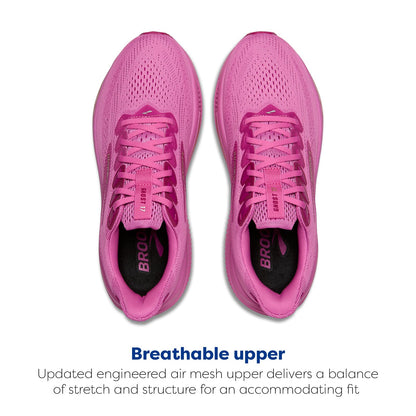 Brooks Women’s Ghost 17 Neutral Running Shoe - Pink/Fuchsia/Gold - 10 Medium