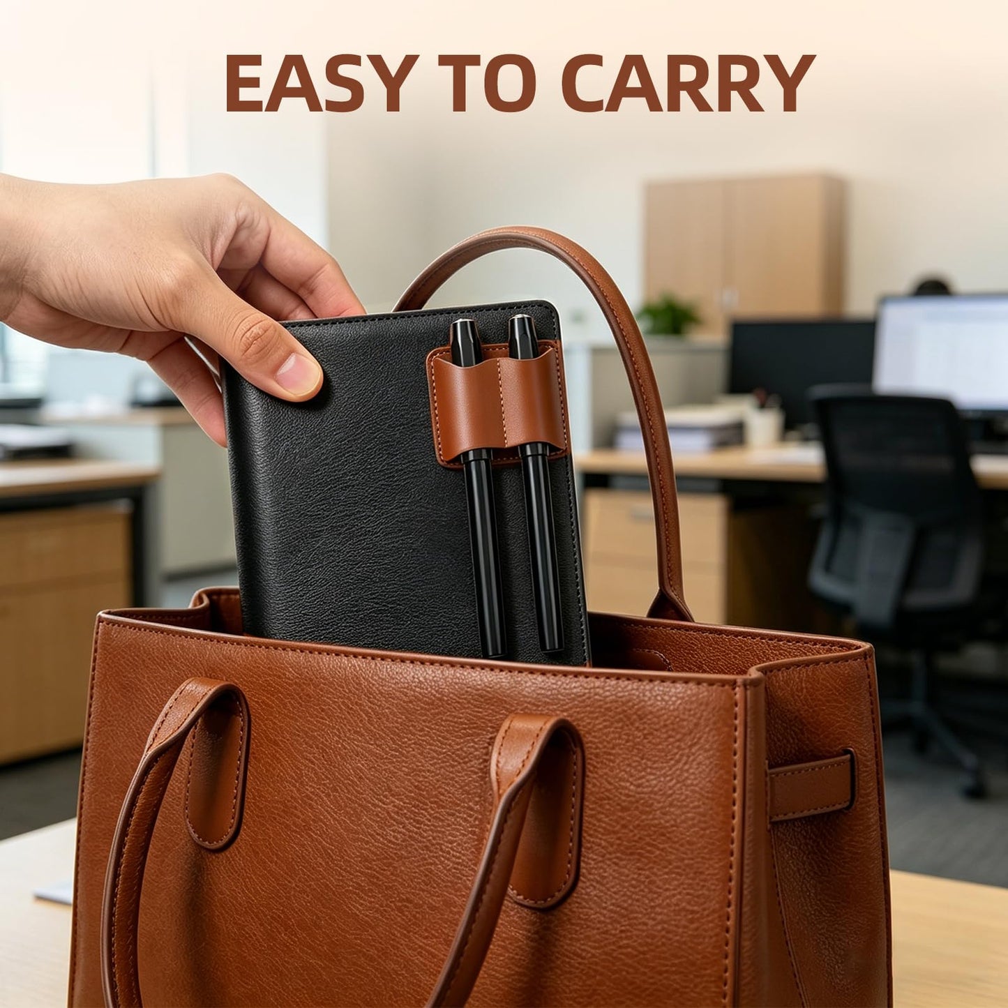 KEUYE Pen Holder Compatible with Moleskine-Brown,Handmade Leather Secure Pen Clip Compatible with Moleskine for Notebooks Journals Planners Bibles,1PC