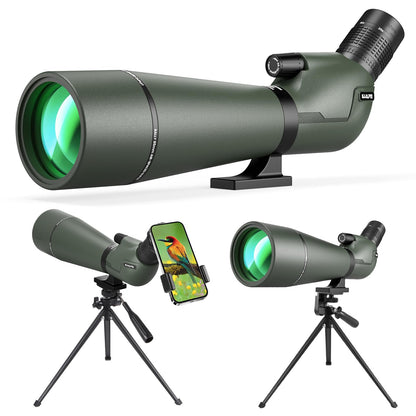 Koolpte 25-75x85 ED Spotting Scope for Target Shooting, Green