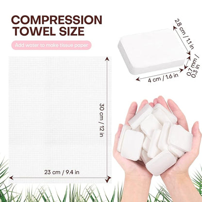 Disposable Face Towel 20 Count Compressed Towel Tablets 12×9 Inch Washcloths