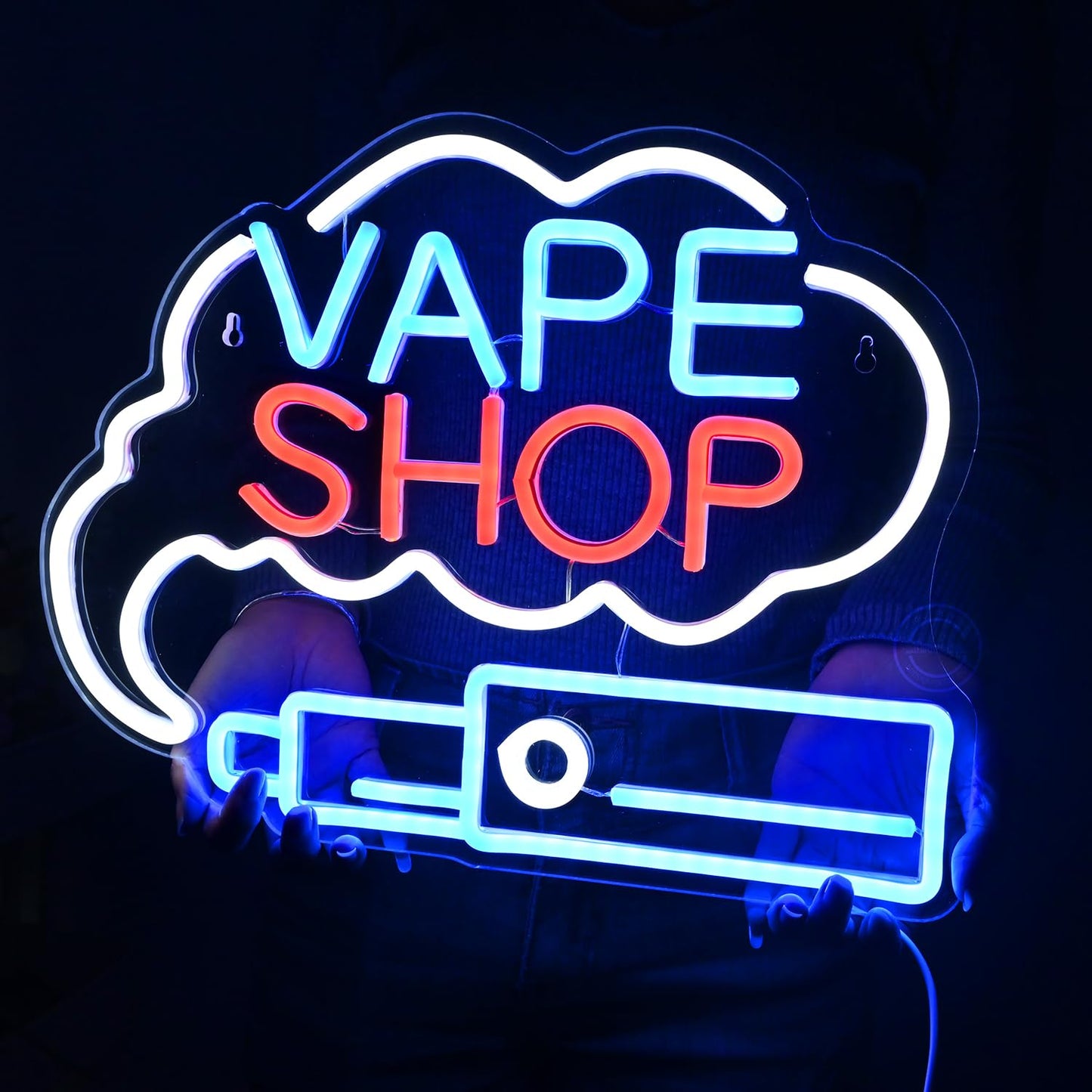 Britrio VAPE Shop Neon Sign Wall Art Decor Smoke Business Window Home Bar Office Bedroom Kitchen Man Cave Garage Light Up Sign Birthday Party Gift 5V USB