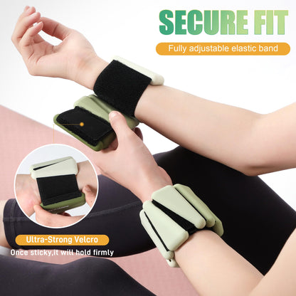 BECOJADDE Wrist Weights for Women At Home 1Lb Ankle Weights Set of 2 Adjustable Weighted Wristbands Arm Leg Weights for Women Men Suitable for Walking Swimming Running Pilates Yoga Gym, Green